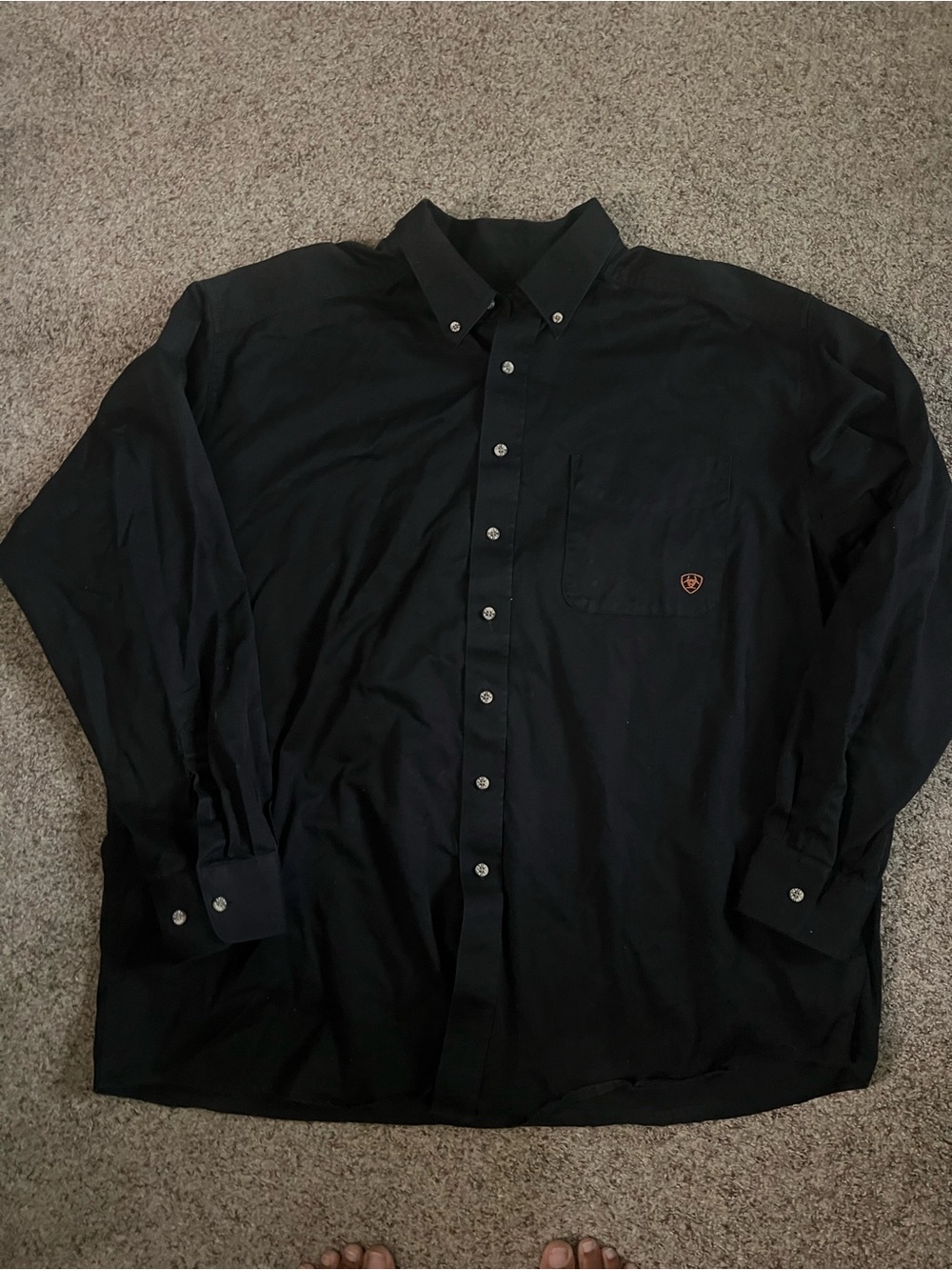 Ariat Men's Black Button-Up Western-Style Dress Shirt